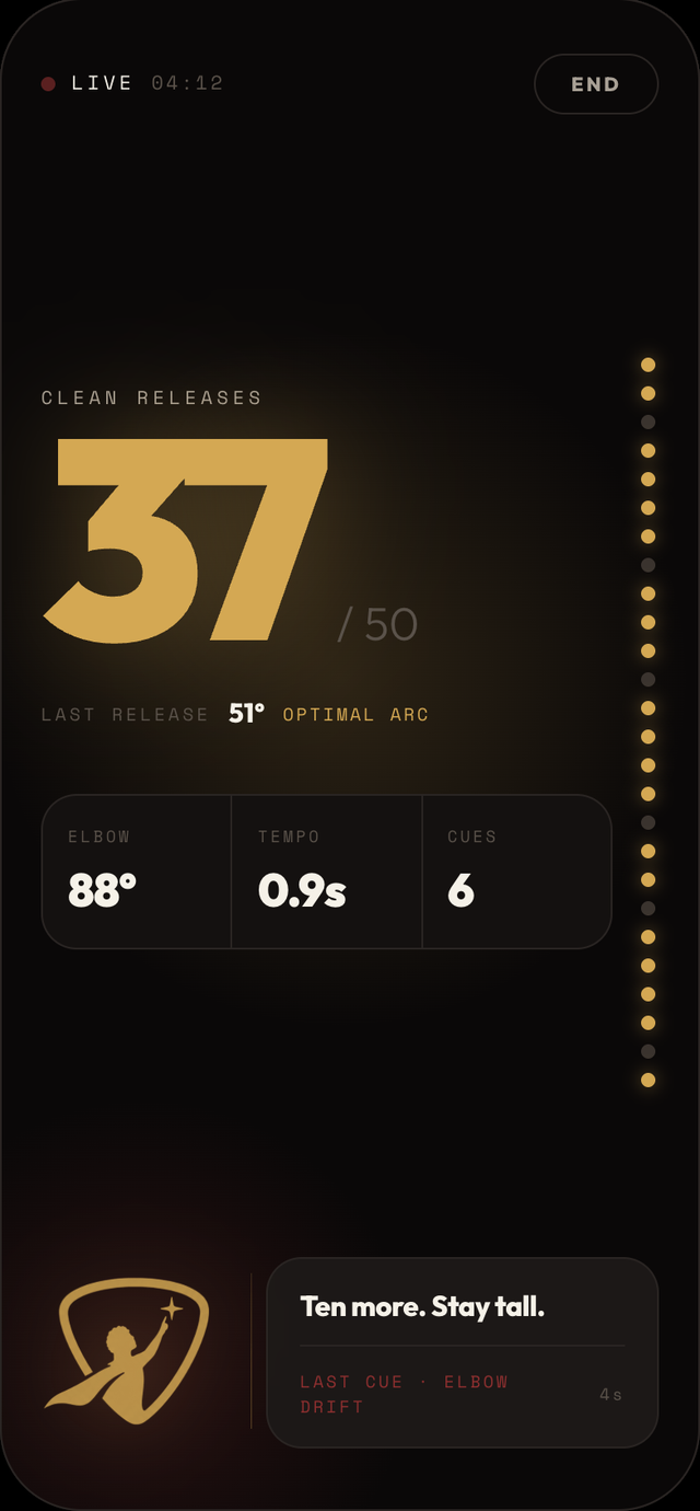 Betta app: live session screen